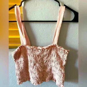 27. American Eagle pink floral crop top size medium
